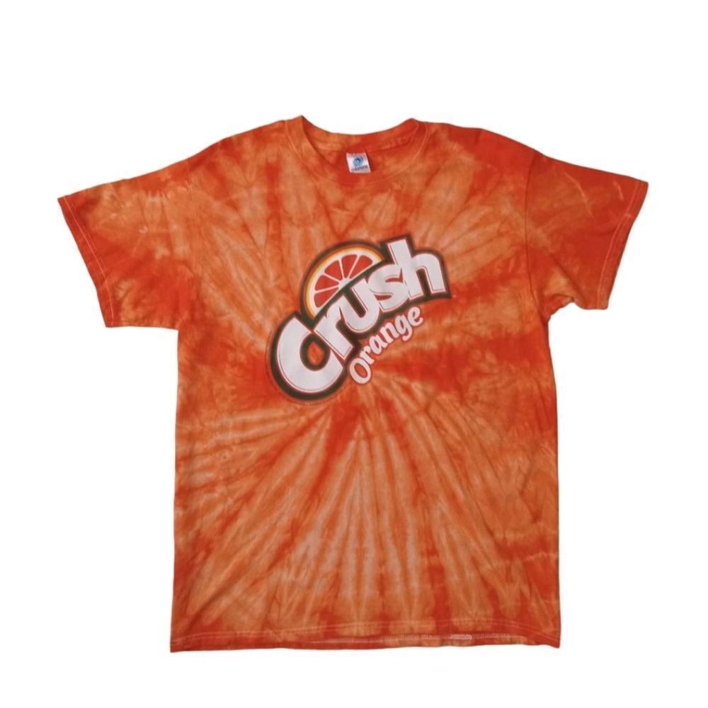 Colortone Tie Dyed Short Sleeve Unisex Orange Crush Graphic Tee Adult Size Large